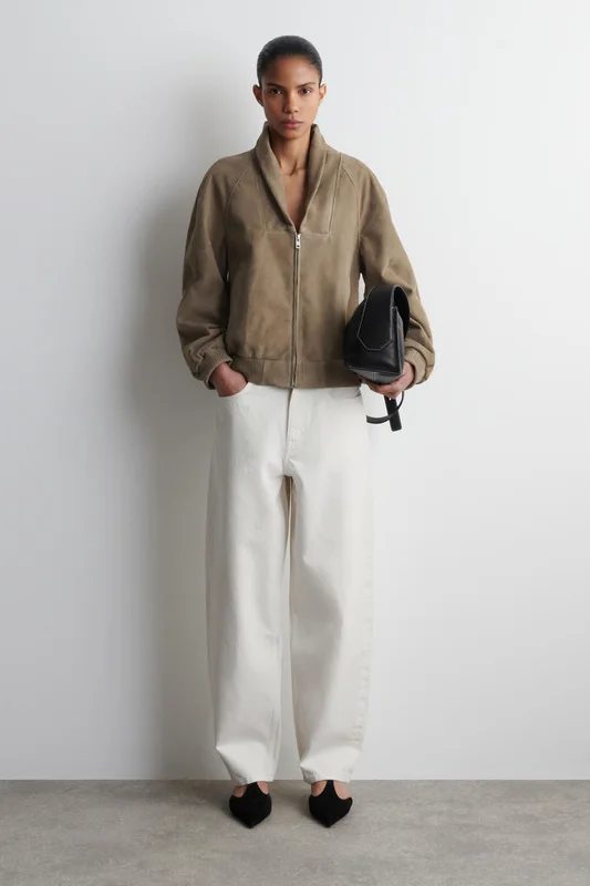 COS Women's Bay Barrel Leg Jeans in White
