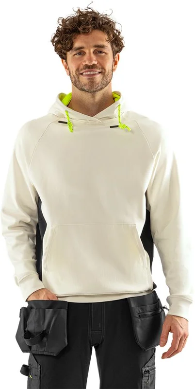 Fristads Herr Stretch sweatshirt med huva 7870 GKC, Off-white