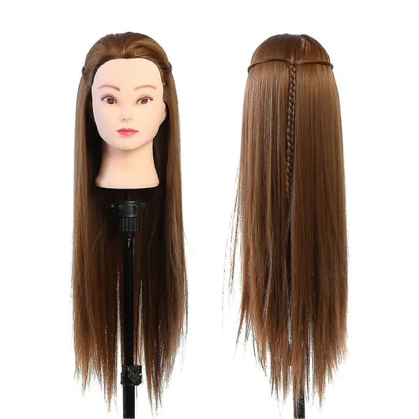 Makeup Doll Head Hairdresser Training Head Cosmetology Doll Blonde Gold Brown-c