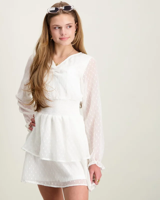 RYVLS Lilly Ruffle Dress Valkoinen Mekot Tytöt - Kids Brand Store