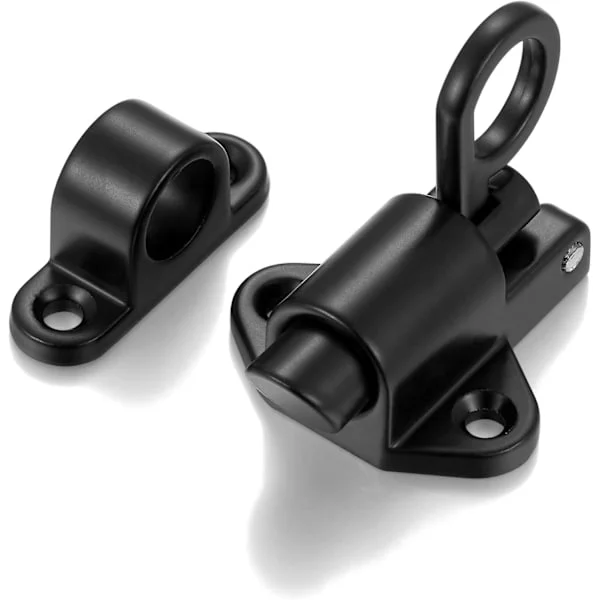 2-pack Självstängande Dörrlås, Hållbara Dörrlås i Aluminiumlegering, Säkerhetsautomatisk Fjädercylinder Glidande Dörrlås med Skruvar