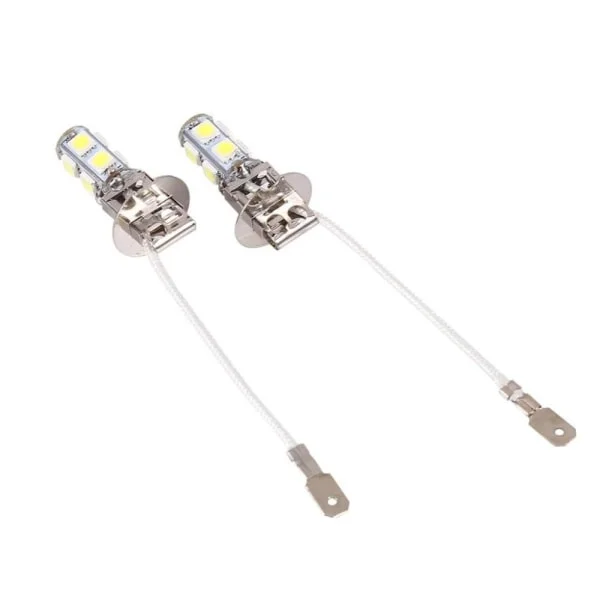 H3 LED 12V + 2x H3 5050 Vit 9 SMD LED Xenonlampa DC12V Bil