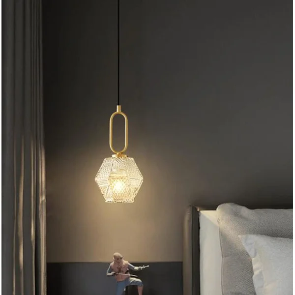 Modern Pendellampa i Mässing och Glas - Ytmonterad för Köksö, Matsal, Sovrum, Loft