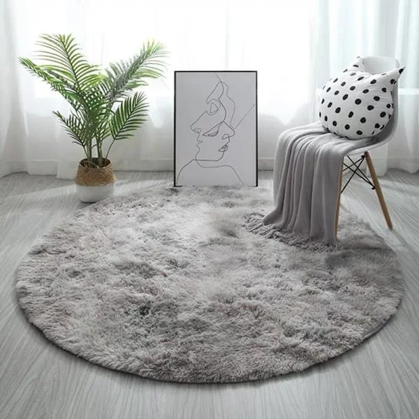Soft Area Matta Fluffig Rund Matta Shaggy Circular Matta För Sovrum Vardagsrum Heminredning