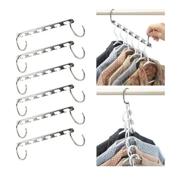 6-pack Magic Hanger Hooks Space Coat Closet Wardrobe Organizers