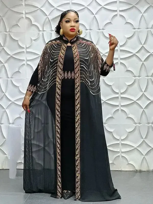AliExpress - Luxuriöse, elegante afrikanische Kleider für Damen. Neue Luxus-2025, afrikanische Kleider für Damen, Strass, kombiniert mit Perlen, 