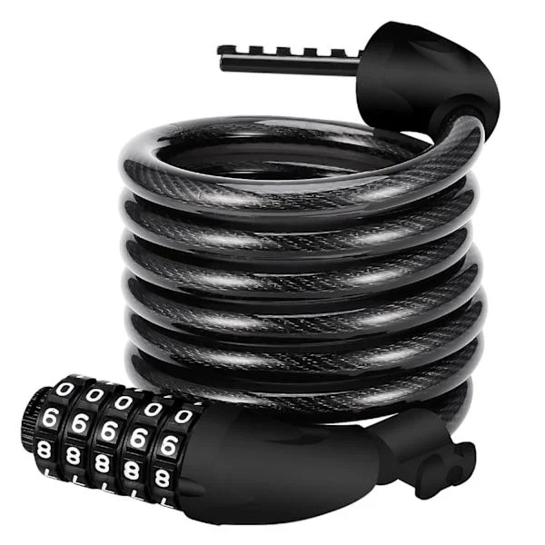 Cykel Lås 110cm/12mm Kabel Lås Sikkerhedsniveau Meget Høj Med 5-cifret Kombinationskode Kombinationslås Cykelholder Cykel Lås