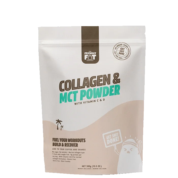 The Friendly Fat Company Kollagen & MCT-pulver med Vitamin C & D 300 g