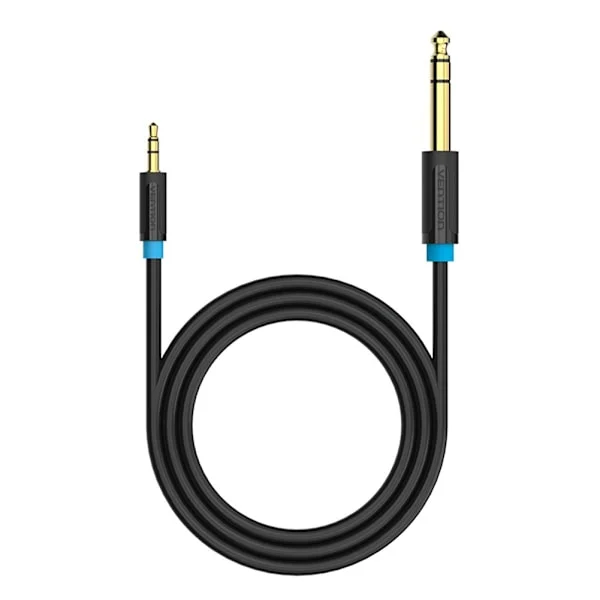 3,5 mm till 6,35 mm Stereo Jack Ljudkabel, 6,35 Hane till 3,5 Hane TRS Jack Kabel för Gitarr, Högtalare, Mixer