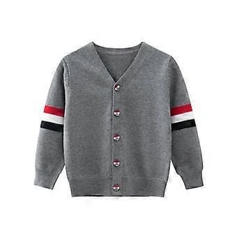 My3170 Kolgrå# Barnkläder Höst Babykläder Stickat Barnrock Pojktröja (120cm)