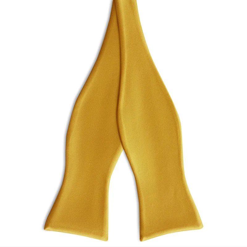 Golden Brown Self-Tie Satin Bow Tie for Men - Self-tie bow ties