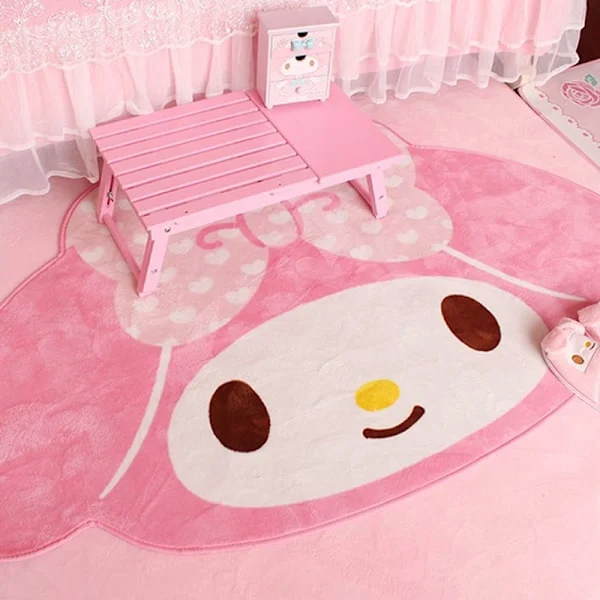 tianluo teppe, søtt tegneserie My Melody teppe, anime, hjem, mykt pels teppe, barn, jenter, soverom, stue, gulvmatte, dørmatte, dekorasjon