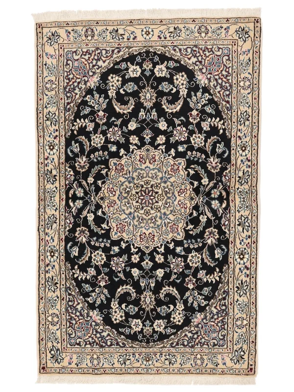 Nain Fine 9La Rug Hand Knotted 93X149 Black/Brown