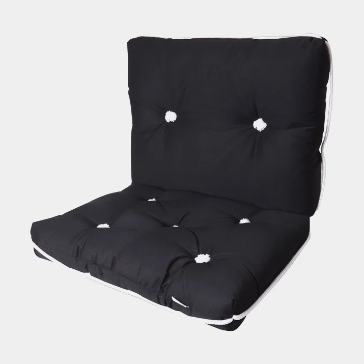 Cuscino per barca con kapok 1852-Marine, 45 x 74 x 8 cm, nero, doppio