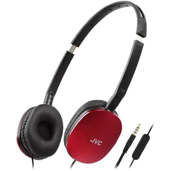 Hörlurar - JVC - HA-S160M-R-U - Fällbar - Mikrofon - Röd - 66 gram