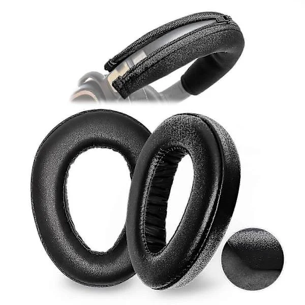 Öronkuddar i fårskinn, skyddande överdrag och rengöringskit lämpliga för Sennheiser PXC480, PXC550 och PXC 550-II