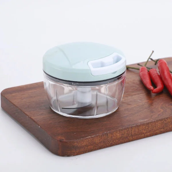 Manual Food Processor Vegetable Chopper 0.55 Liter Small Mini Hand-Pulled Drawstring Onion Chopper Garlic Chopper Cutter Green