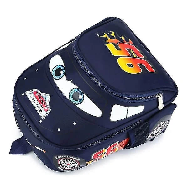 Lightning McQueen Cars Kids Cartoon Backpacks School Bag Dark Blue