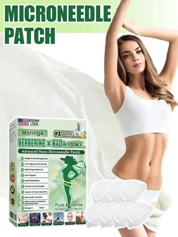 AliExpress - Patch de micro-aiguilles nano avancé 0,2 mm 10-en-1 Moringa Berberine NAD+ Anti-âge Équilibre métabolique Remodelage corporel