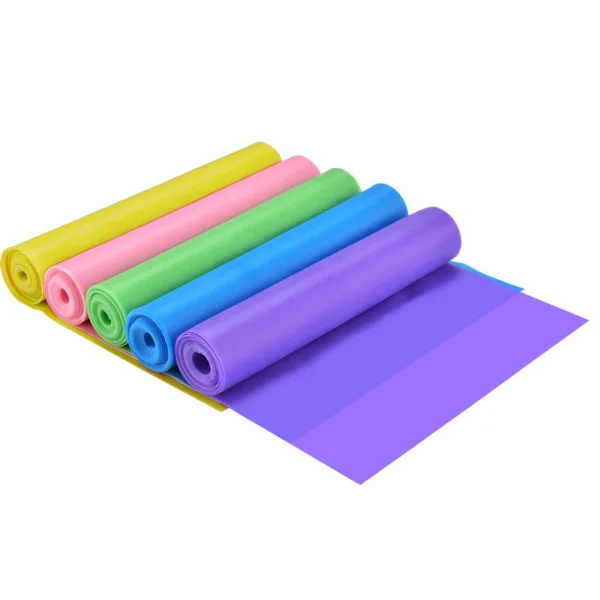 Yoga resistansband 5-pack - TPE elastiska stretchband, 1.5m/2m val, blandade färger, platt loop för yoga och pilates träning 2 m