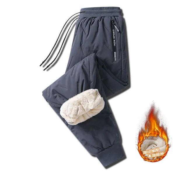 Fleecefodrade vinterbyxor för män | Tjocka varma raka sweatpants*Grå - Avsmalnande ben [Basmodell]*7XL Grå - Avsmalnande ben [Basmodell] 7XL
