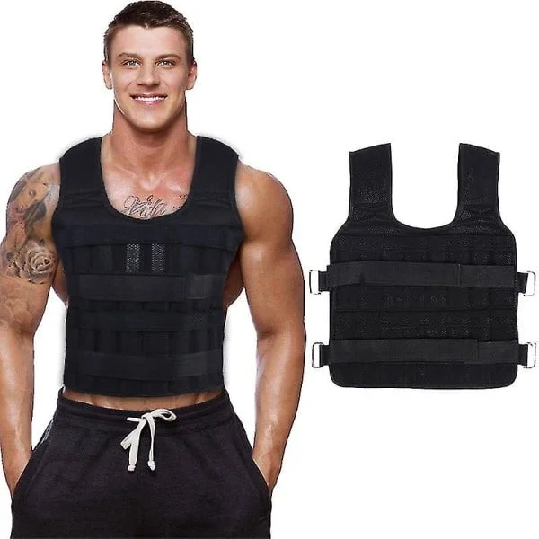 30 kg Trænings Vægtvest til Lastning Boksning Løb Styrketræning Fitness Justerbar vest Jakke Sand Tøj. Eksklusive sand, fyldning