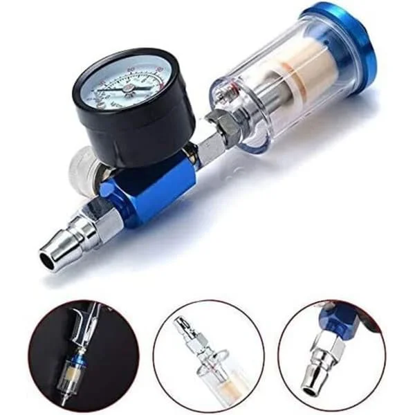 180PSI Malingspistol - Trykkregulator - Vannfilter - Airbrush Kompressor - Ikodm