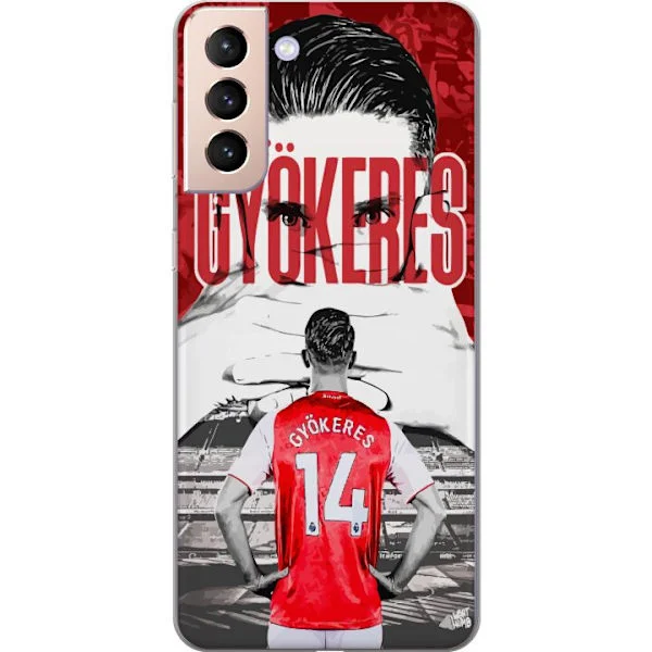 Kompatibelt Mobilskal till Samsung Galaxy S21 Viktor Gyökeres Arsenal - Fotbollsmotiv med tröja nummer 14 på arenan