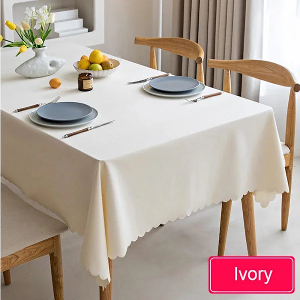 Vanntett duk, nordisk bomulls- og linneduk, japansk stil, ensfargede duker til spisebord, salongbord, elfenben, Ivory_max Ivory