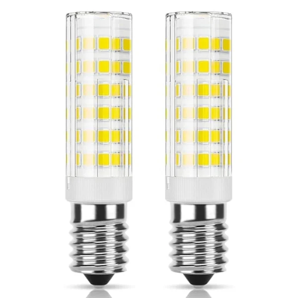E14 LED-lampa Köksfläkt 7W, Kallvit (6000K), Ej dimbar, Liten Edison-sockel för Kylskåp/Köksfläkt/Husbelysning, 2-pack