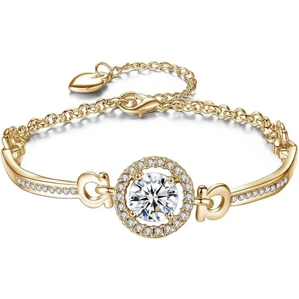 Mode-armbandssmycken för kvinnor, guldpläterat armband, eleganta damsmycken, utsökt semesterpresent, justerbar storlek.