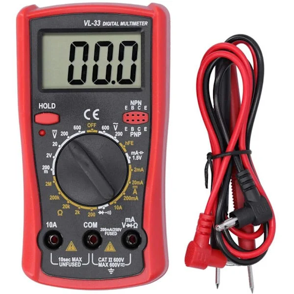 (7×15×15) Digitalt multimeter Elektronisk multimeter Spændings- og strømmåler LCD-måleværktøj Tangvoltmeter Mini multimeter tester