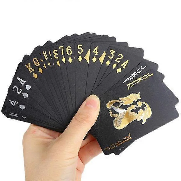 Muoviset pokerikortit vedenpitävät PVC-pelikortit mustat