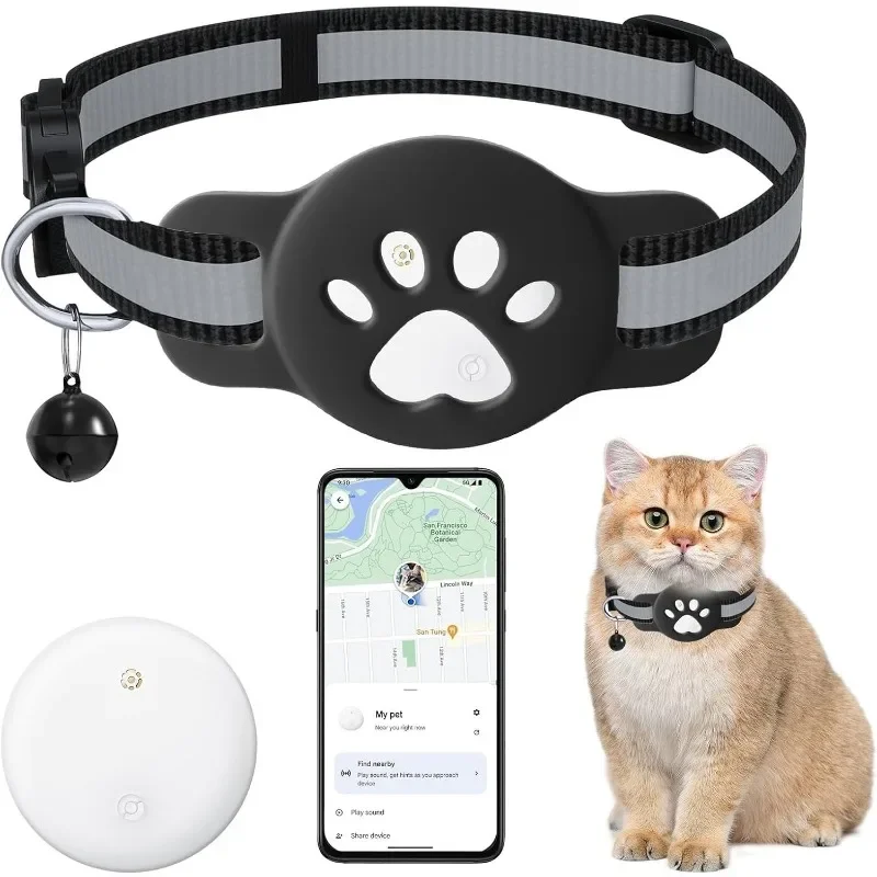 AliExpress - Bluetooth-Tracker kompatibel mit Google Find My (nur Android), Tracker für Haustiere, Katzen-Standort-Tracker mit Halterung, 