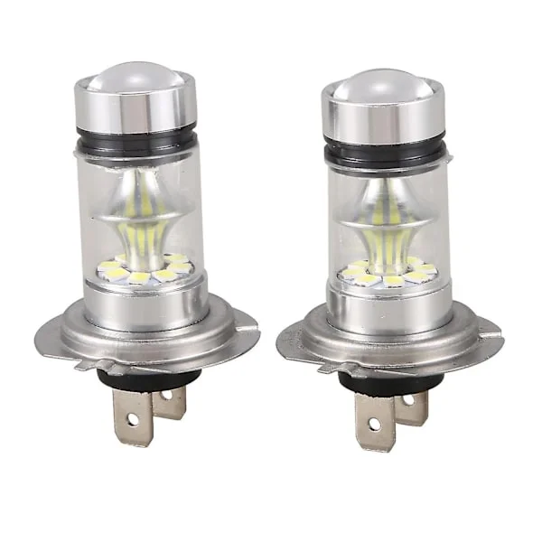 1 par høy effekt LED H7 pære 100W 20LED bil tåkelys frontlys 6000k hvit