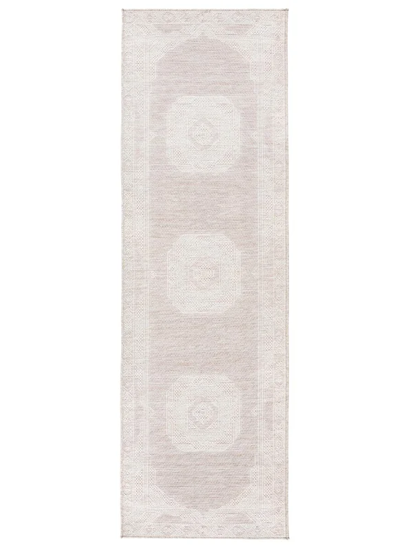 Washable Safi Light Beige/White Runner Rug Small Oeko-Tex