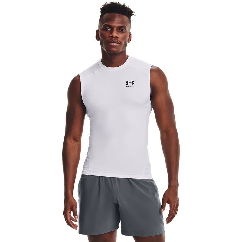 Under Armour HG Armour Kompressio Hihaton Valkoinen