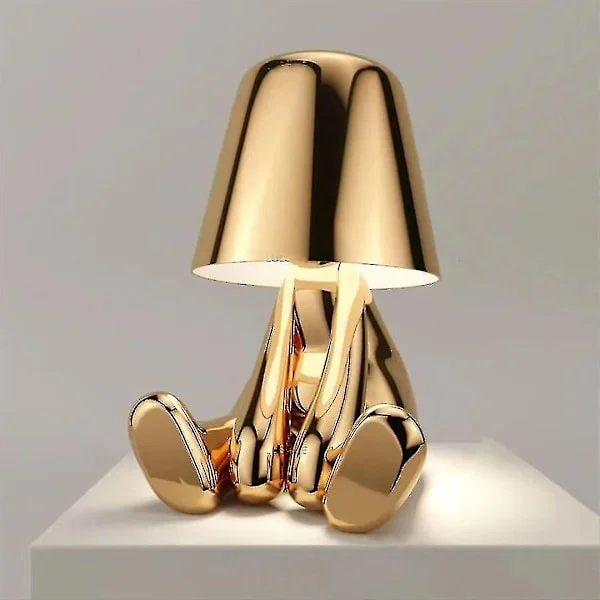 Touch bordslampa guld Thinker lampa bordslampa sladdlös laddningsbar bärbar dekorativ sänglampa med USB-laddning iggb guld 1-Xin guld 1 gold 1 1PC