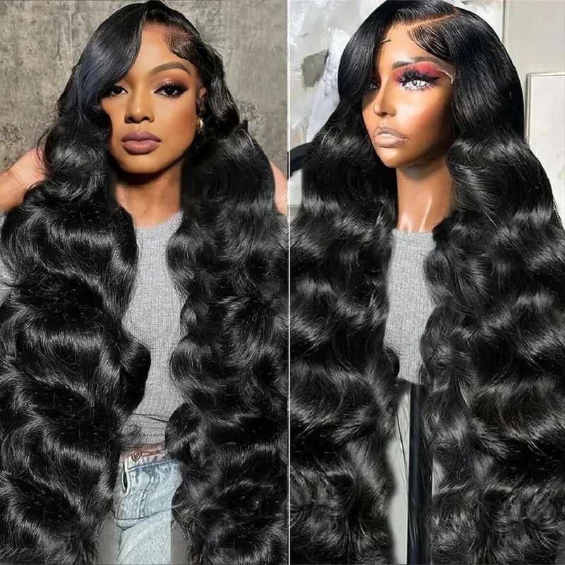 AliExpress - 42 44 Zoll 13x4 13x6 HD Transparente Body Wave Lace Frontal Perücken für Frauen, 200 Dichte, vorgezupfte 5x5 Closure Lace Perücke aus 