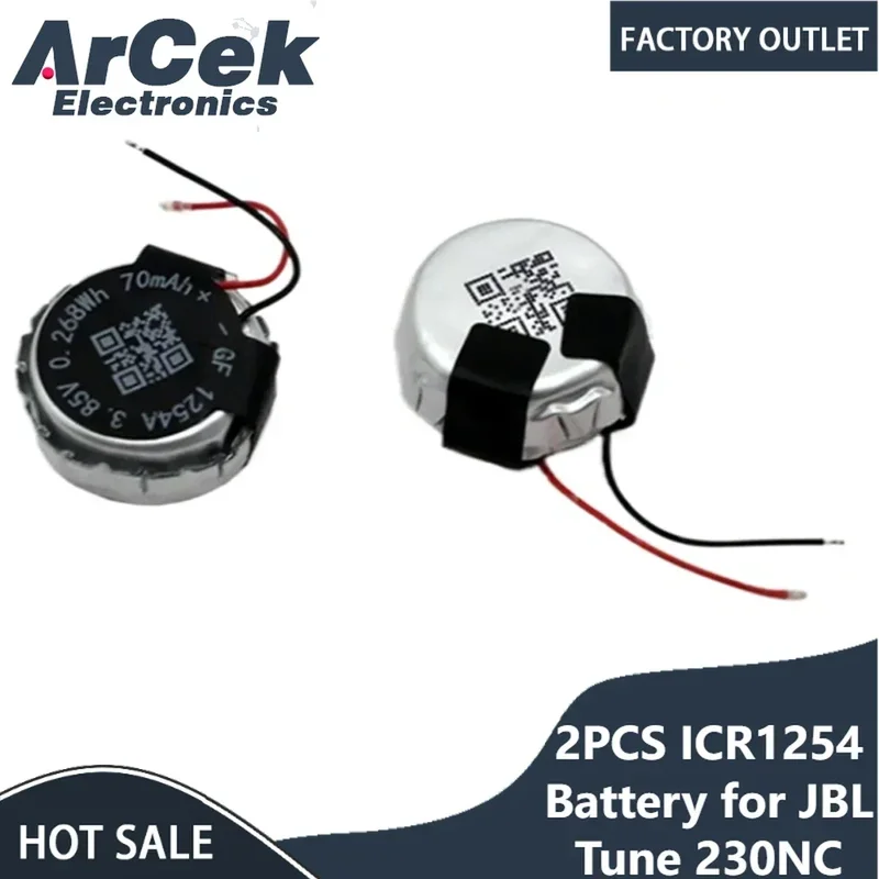 AliExpress - 2PCS ICR1254 Akku 3,85 V 70mAh CP1254 für JBL Tune 230NC 230 NC T230NC TWS Drahtlose Headsets Bluetooth kopfhörer