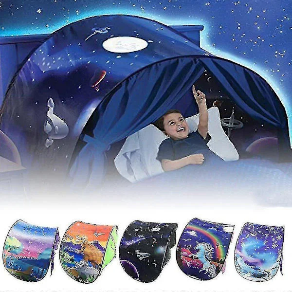 Fancy Dream Tents Barn Enhörning Rymd Hopfällbart Tält Inomhus Sängtält Space
