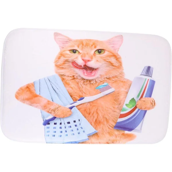 PC Cartoon Cat Floor Mat Cat Pattern Doormat Entrance Mat Carpet Home Doormat Kitchen Mat