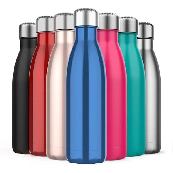500ml Isolerad Vattenflaska, Dubbelväggig Vakuumflaska i Rostfritt Stål, Håller Kyla i 24 Timmar, Värme i 18 Timmar - BPA-fri (Blå)