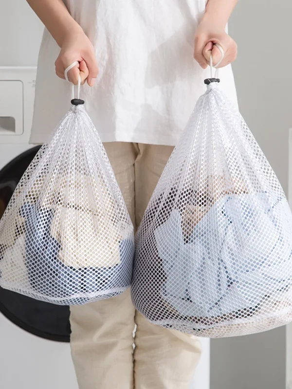 AliExpress - 1 Pc Trekkoord Waszak Grote Capaciteit 4 Size Fijne Mesh Grof Mesh Waszak Voor Kleding Jeans Dekens duurzaam Wasnet