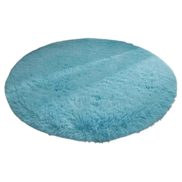 Luksuriøst rundt, mykt teppe for soverom, supermykt, slitesterkt, sklisikkert design, rundt teppe, gulvteppe himmelblått 60 cm