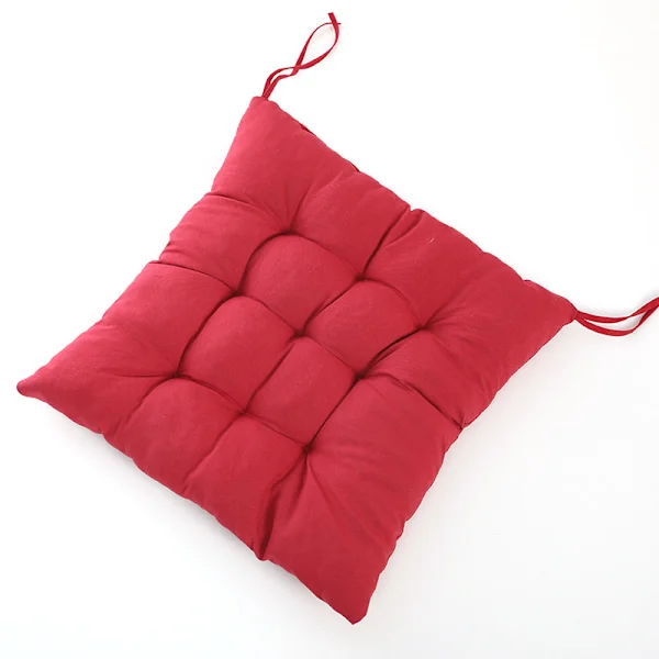 Fyrkantig stolsdyna i bomull för hemmet, äldre fritidsdyna - Röd, 40*40*5cm, 2 st