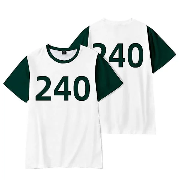 Squid Game Women's Costume Set - Includes Short Sleeve T-Shirt, Sweatshirt, and Masquerade Cosplay Clothing - Size XL