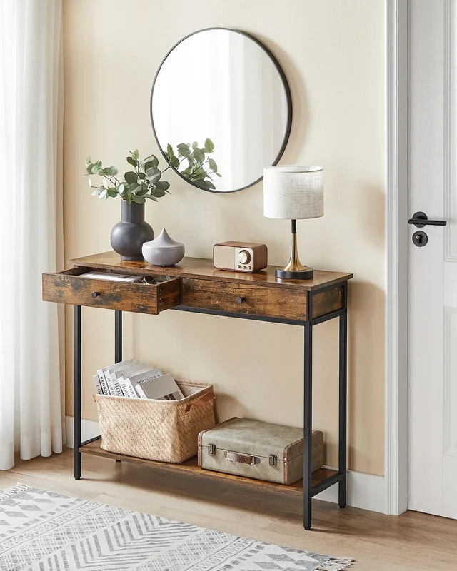 AliExpress - Vasagle Consoletafel, Gangtafel, Bijzettafel, Banktafel Met 2 Laden