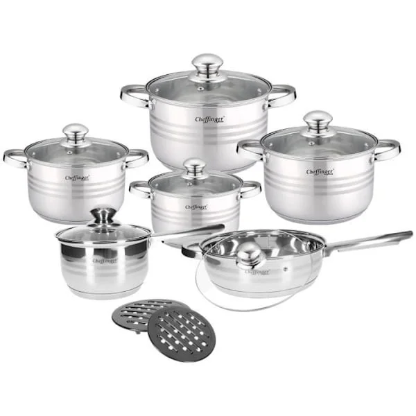 Keittiösarja - CHEFFINGER - CF-SS1231 - 4 kattilaa - 1 paistinpannu - Ruostumaton teräs