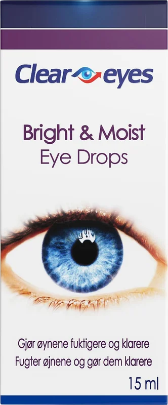 Clear Eyes Bright & Moist 10 ml, Medicin & Pleje, Øjne, Øjendråber